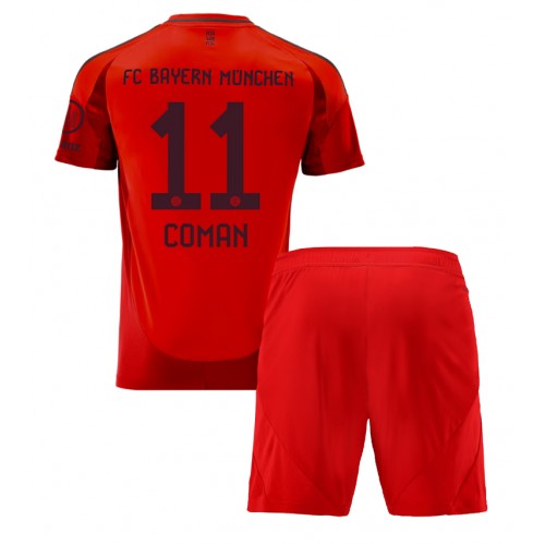 Fotbalové Dres Bayern Munich Kingsley Coman #11 Dětské Domácí 2024-25 Krátký Rukáv (+ trenýrky)